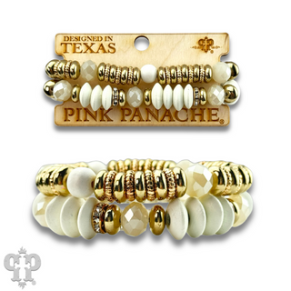 Chunky white and gold bead bracelet