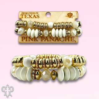 Chunky white and gold bead bracelet