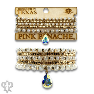 Faceted bead bracelet with Austrian crystal teardrop