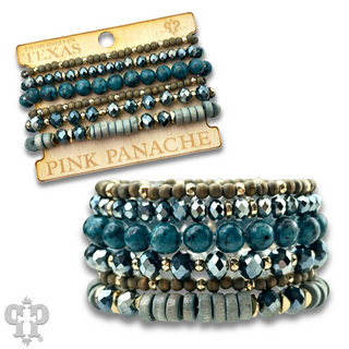 Artsy stone and clay bead bracelet