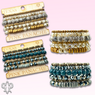 Artsy stone and clay bead bracelet