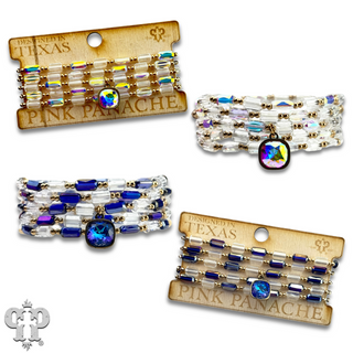 Rectangle bead bracelet with Austrian crystal