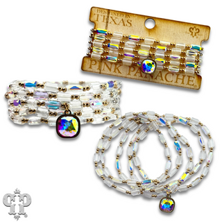 Rectangle bead bracelet with Austrian crystal