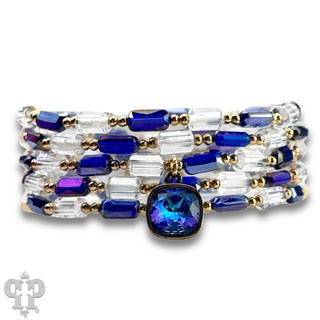 Rectangle bead bracelet with Austrian crystal