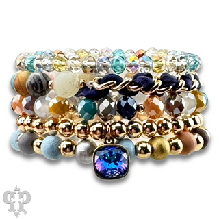 Mixed bead bracelet with Austrian crystal