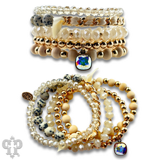 Mixed bead bracelet with Austrian crystal