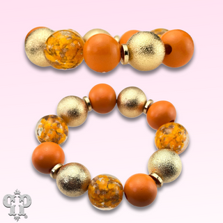 Large orange bead bracelet