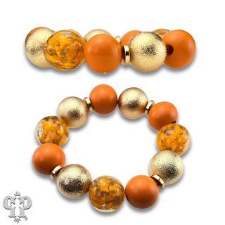 Large orange bead bracelet