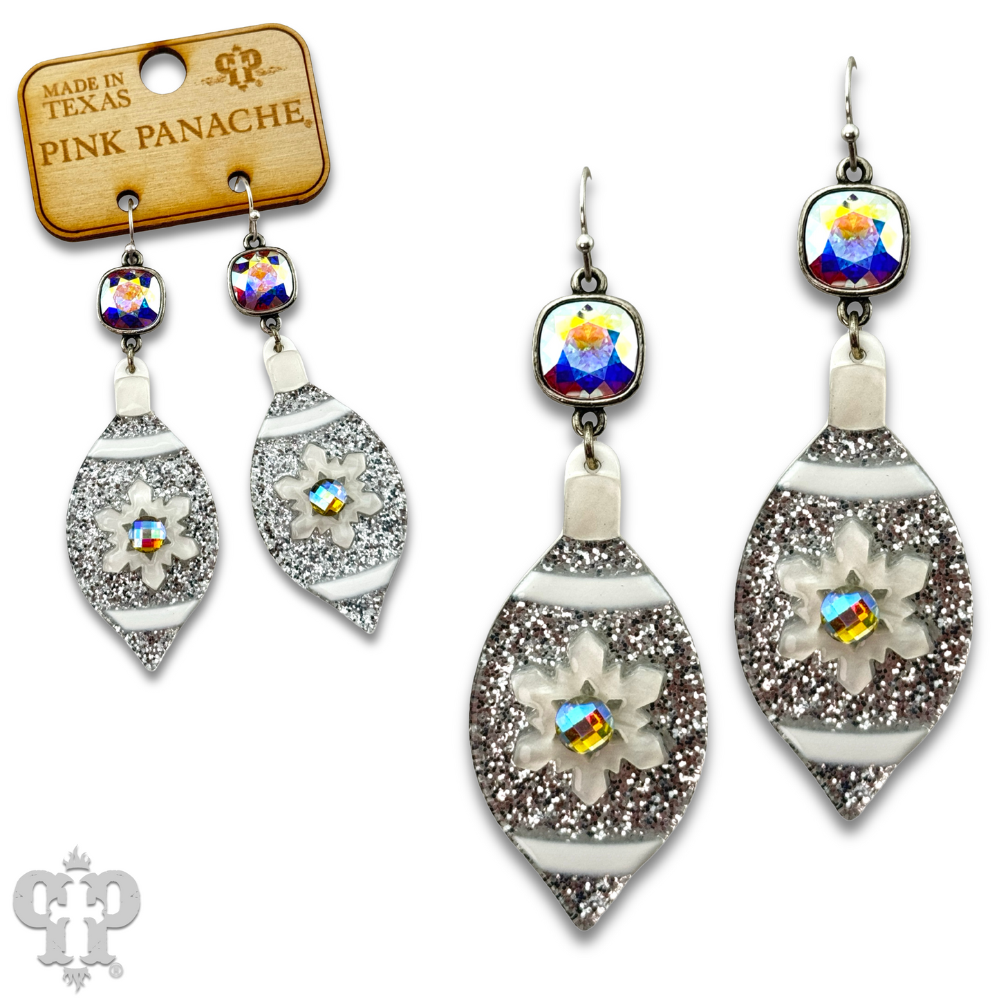 Christmas ornament earring with Austrian crystal