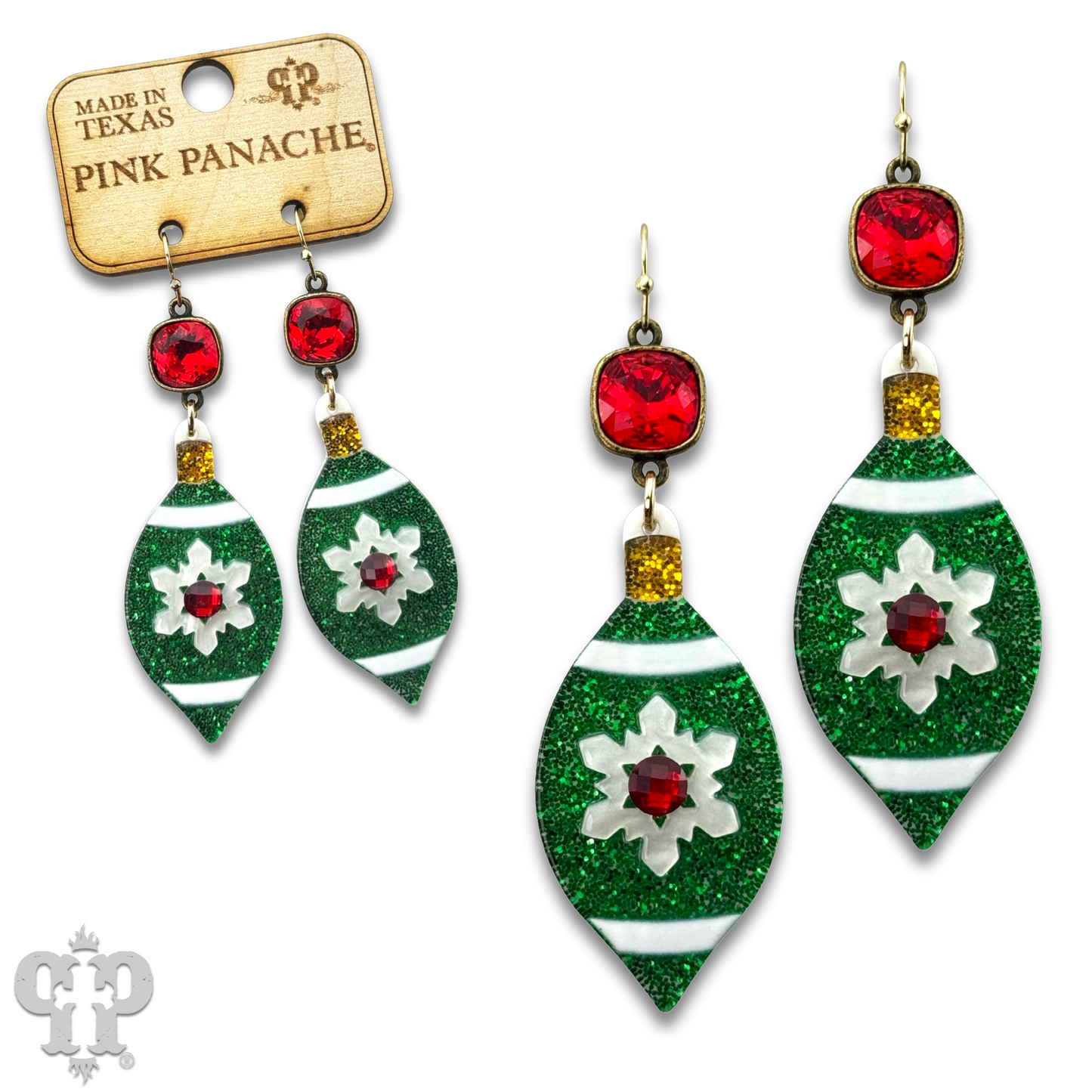 Christmas ornament earring with Austrian crystal