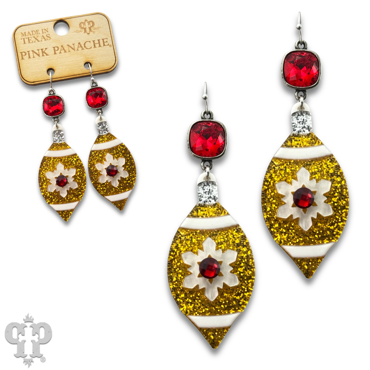 Christmas ornament earring with Austrian crystal