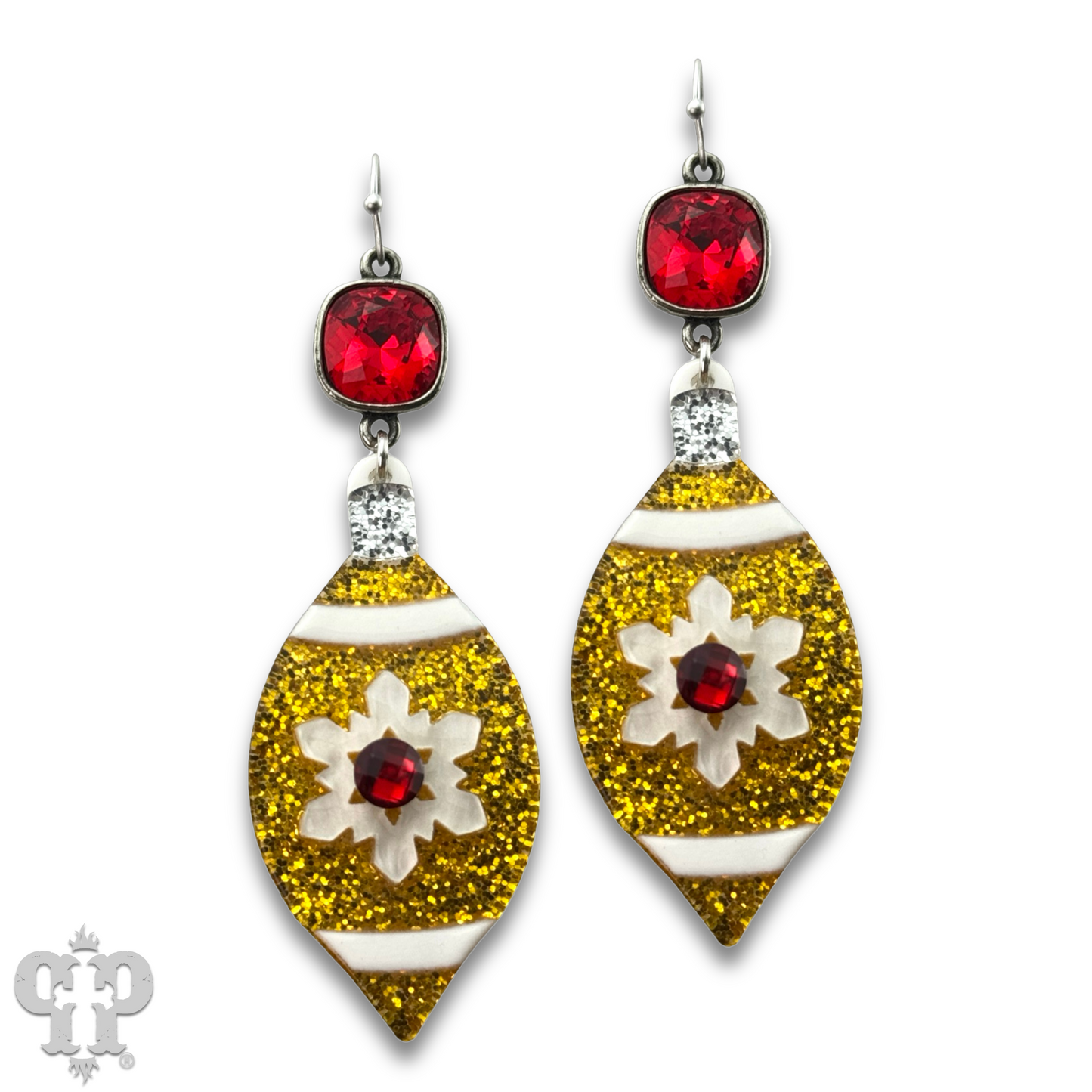 Christmas ornament earring with Austrian crystal