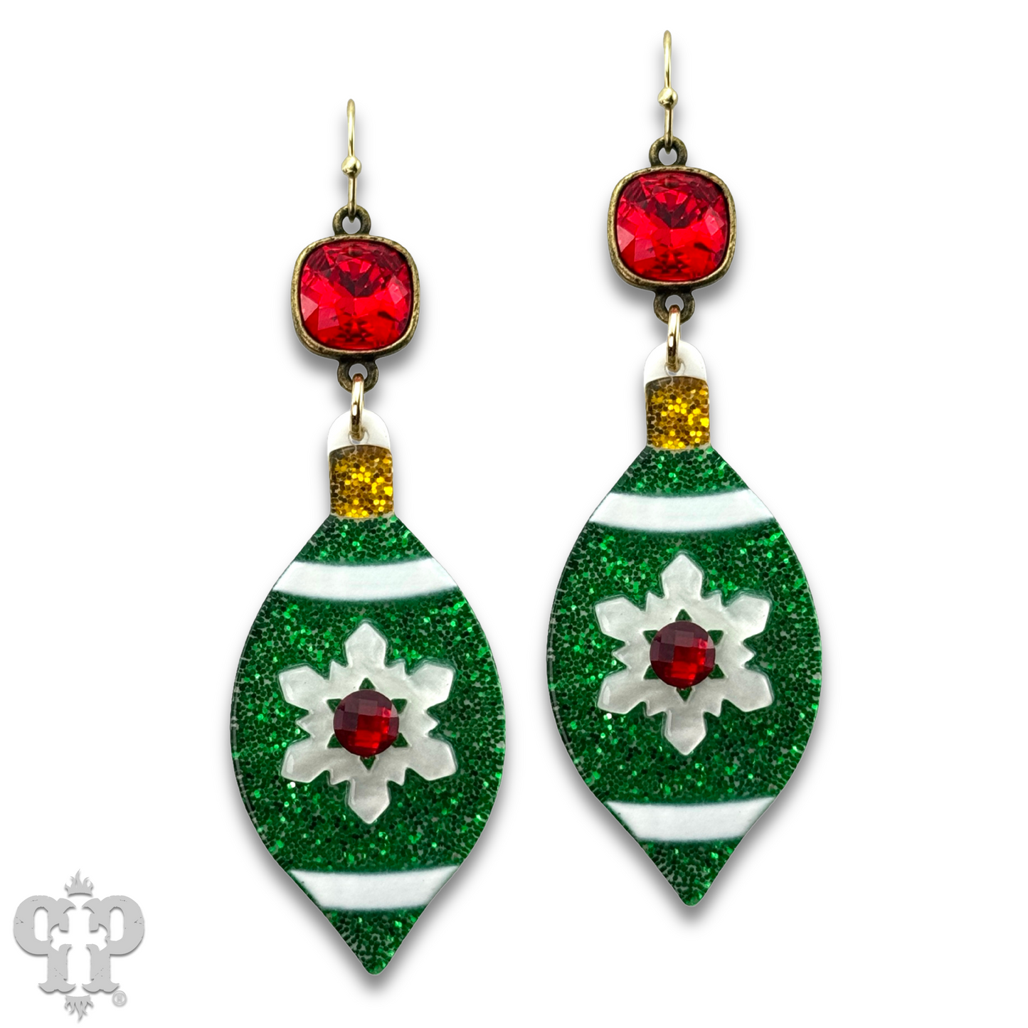 Christmas ornament earring with Austrian crystal