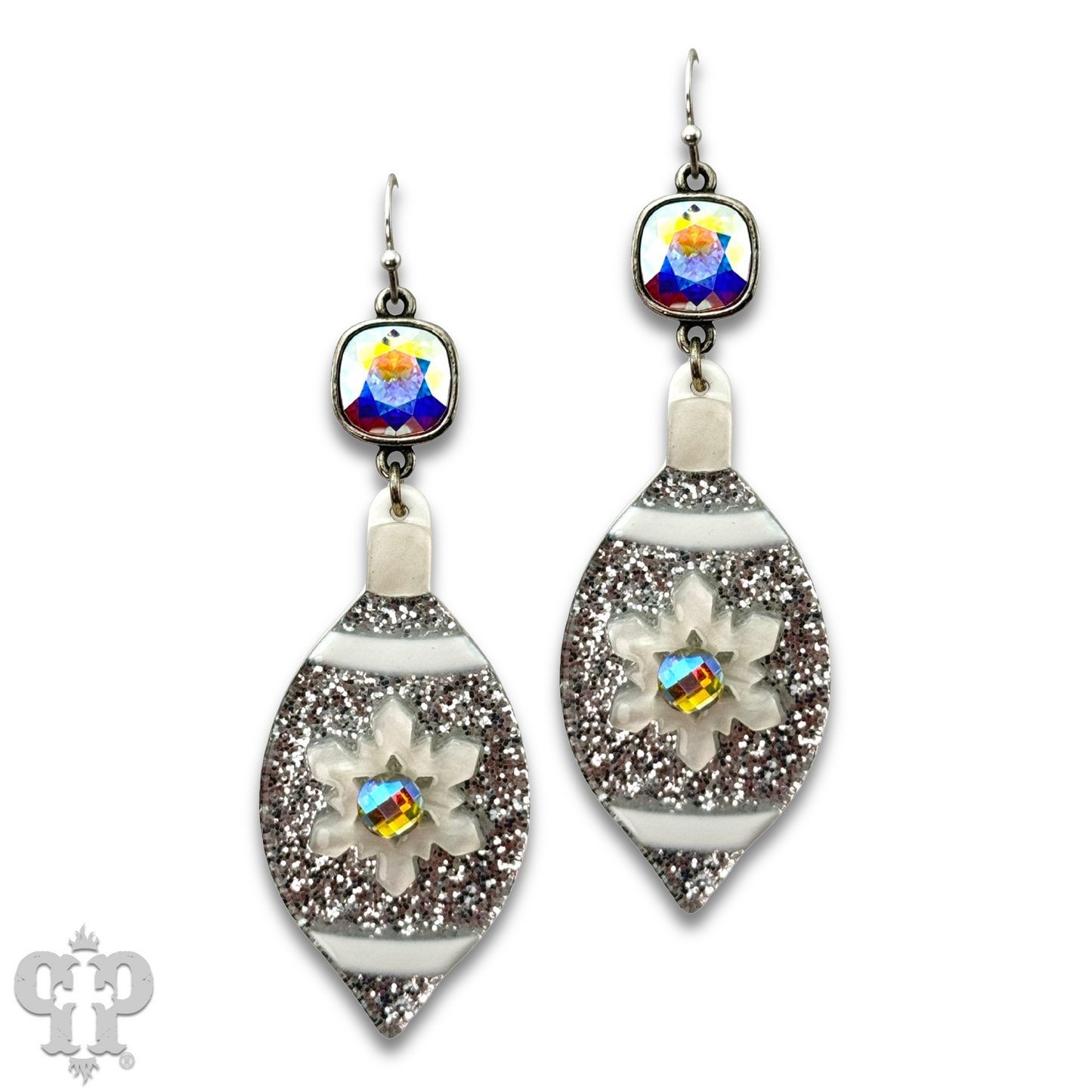 Christmas ornament earring with Austrian crystal