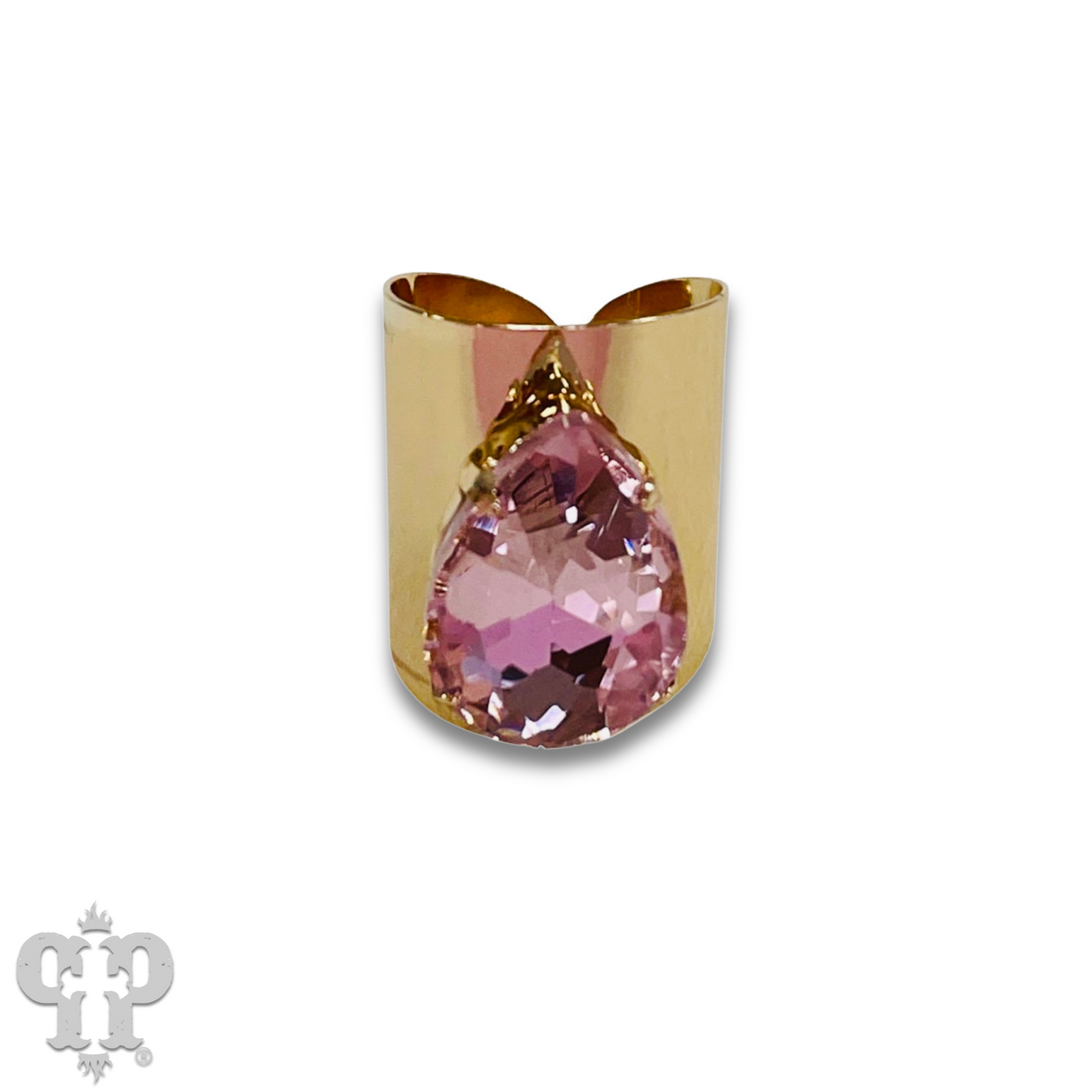 Rhinestone teardrop adjustable base ring