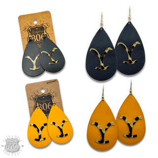 Teardrop "Y" brand earring