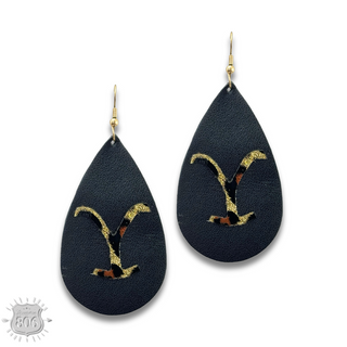 Teardrop "Y" brand earring