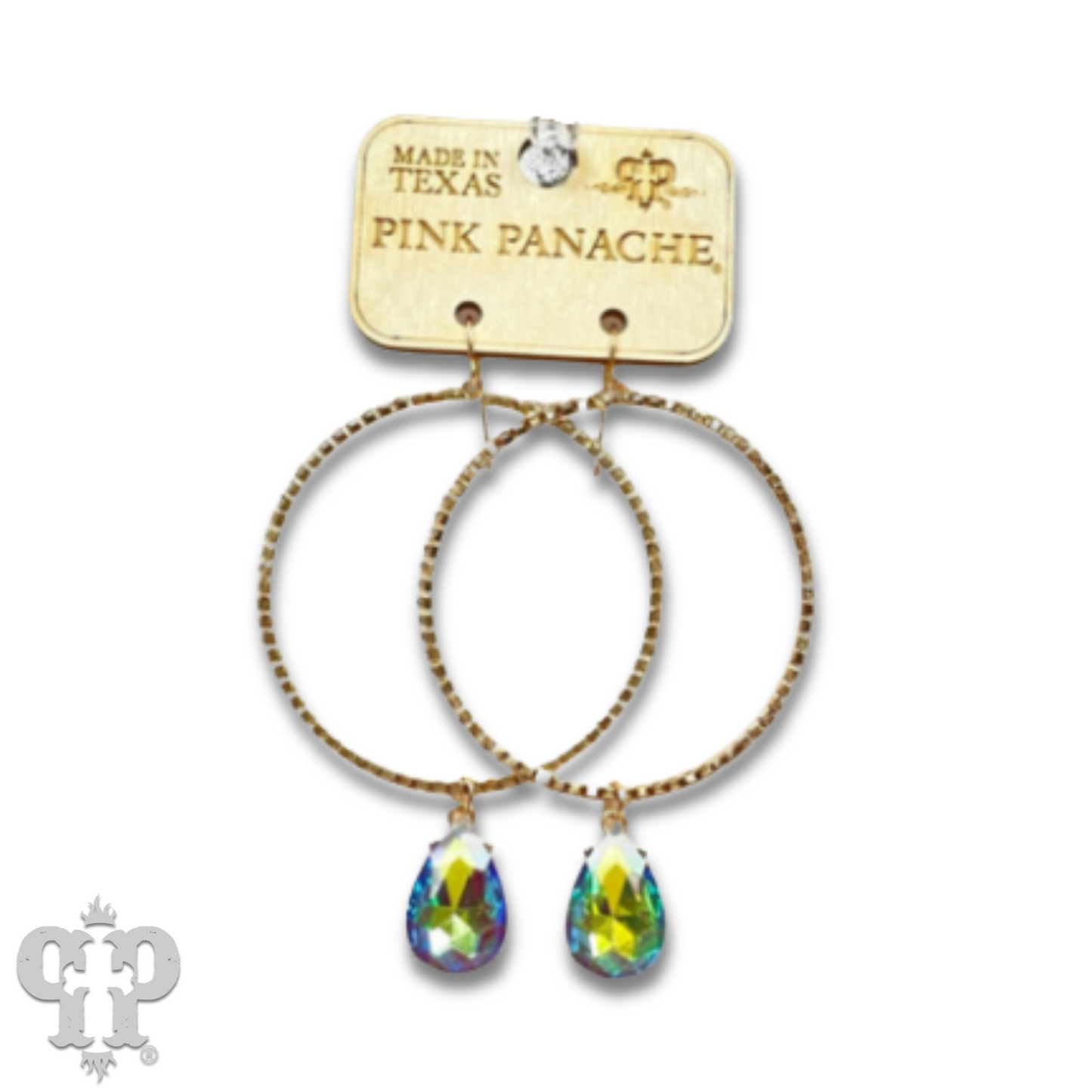 Rhinestone rimmed circle earring, last call