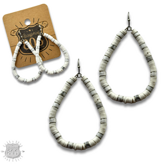 Rubber disc bead teardrop earring