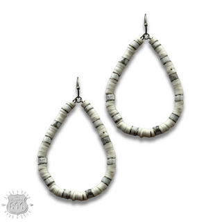 Rubber disc bead teardrop earring