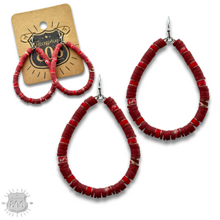 Rubber disc bead teardrop earring