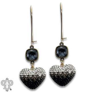 Pave rhinestone heart earring, Austrian crystal
