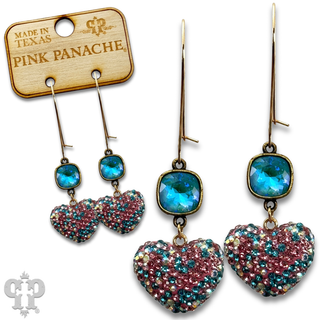 Pave rhinestone heart earring, Austrian crystal