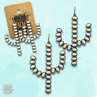 Stone cactus earring