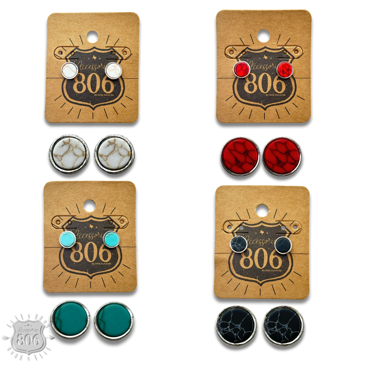 Round stone post earring Last Call
