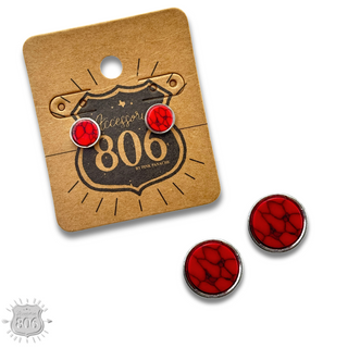 Round stone post earring