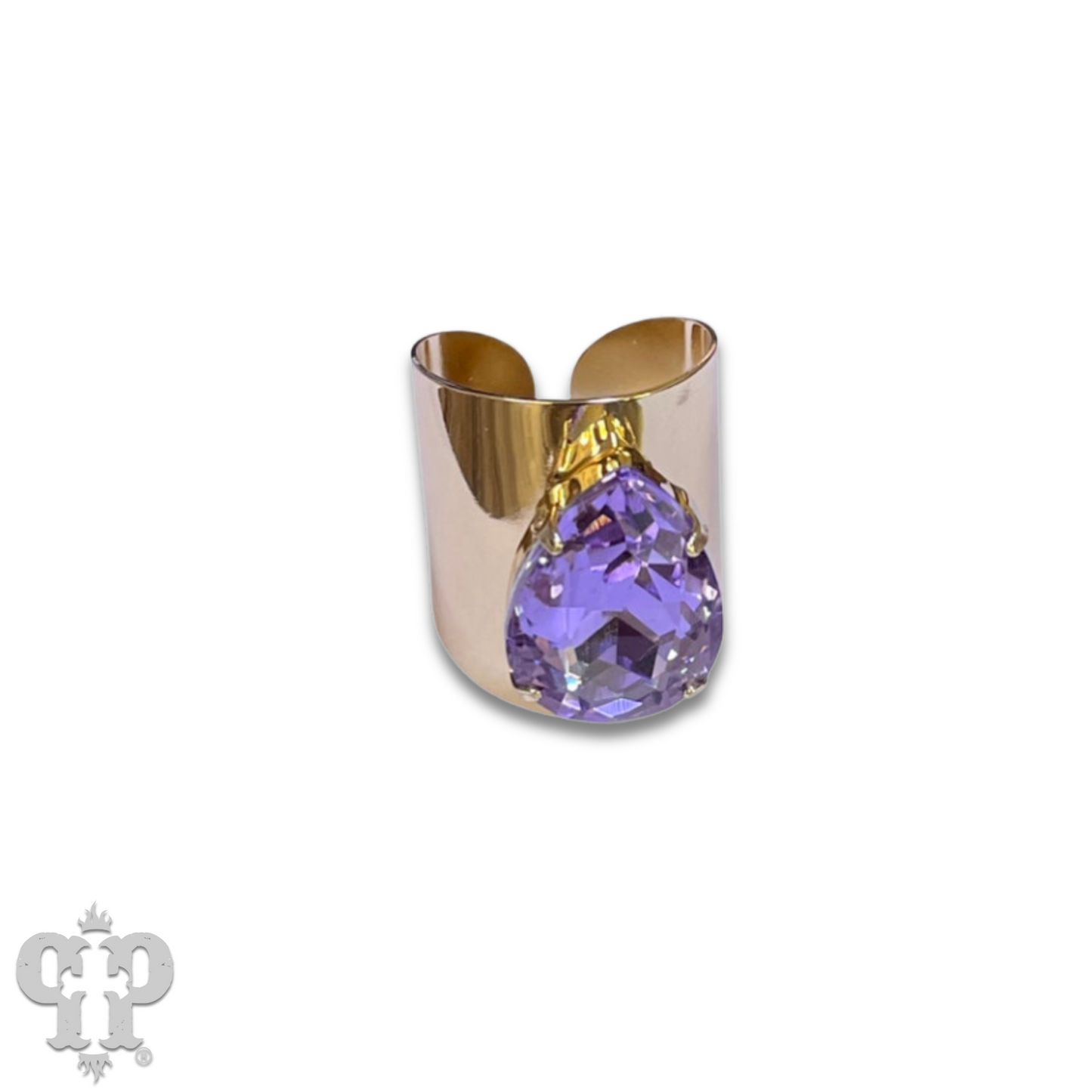 Rhinestone teardrop adjustable base ring