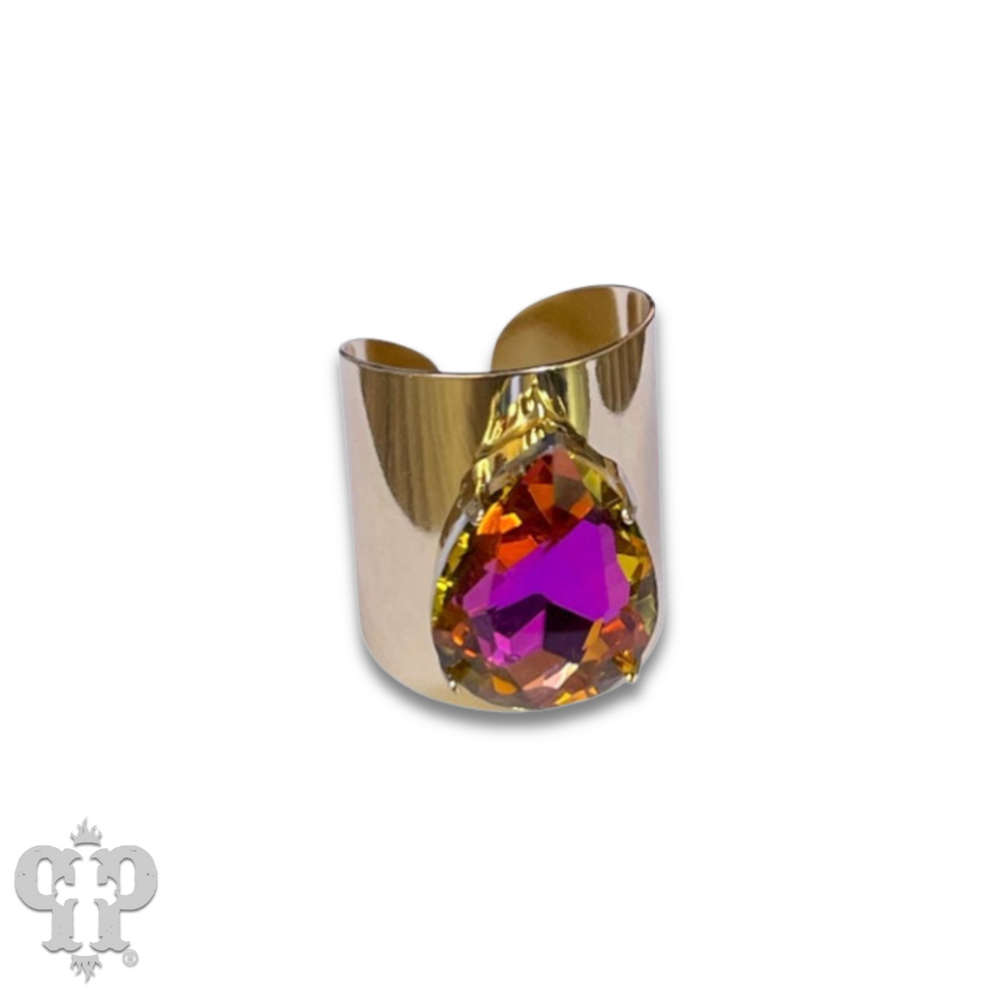 Rhinestone teardrop adjustable base ring