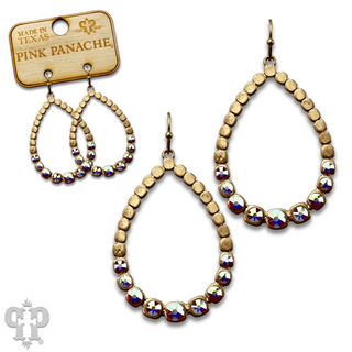 Matte finish teardrop earring, Austrian crystals