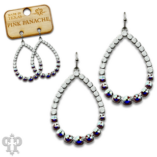 Matte finish teardrop earring, Austrian crystals