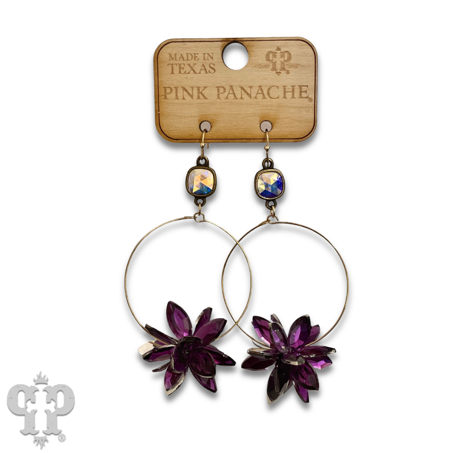 Crystal flower with Austrian crystal earring, last call