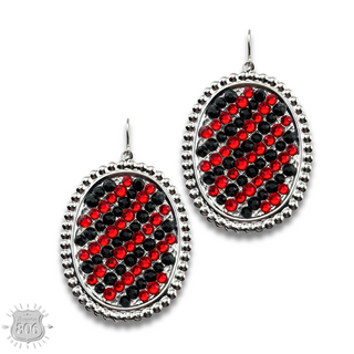 Rhinestone filled oval earring