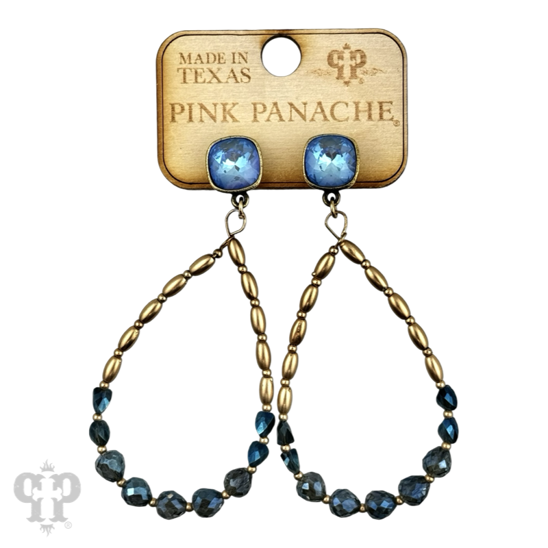 Rice and teardrop shaped earring with Austrian crystal