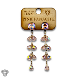 Waterfall bead earring with Austrian crystal