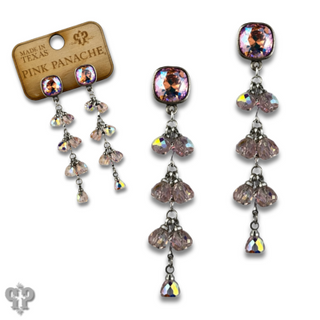 Waterfall bead earring with Austrian crystal