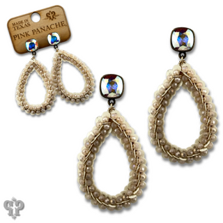 Sequin and faceted bead teardrop earring with Austrian crystal