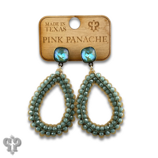 Sequin and faceted bead teardrop earring with Austrian crystal