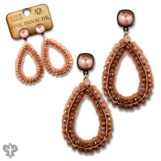 Sequin and faceted bead teardrop earring with Austrian crystal