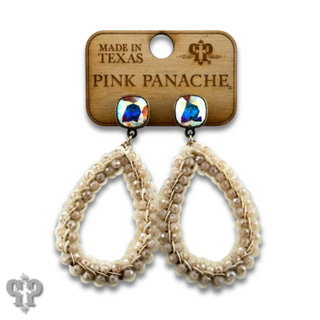 Sequin and faceted bead teardrop earring with Austrian crystal