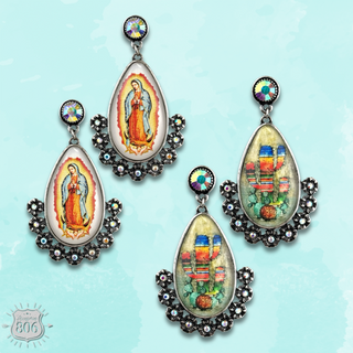 Scenic acrylic teardrop earring