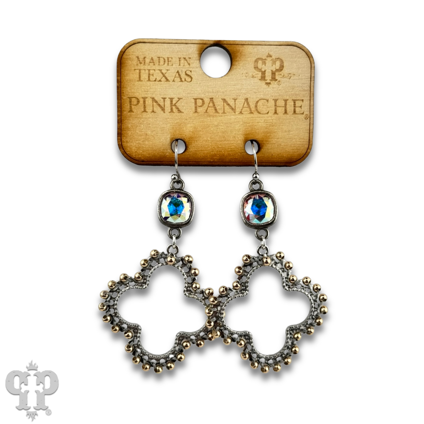 Clover cross earring with Austrian crystal