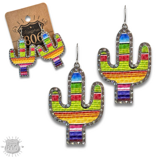 Cactus earring with inlay