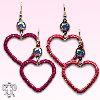 Wrapped heart earring with Austrian crystal