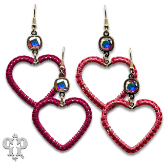 Wrapped heart earring with Austrian crystal