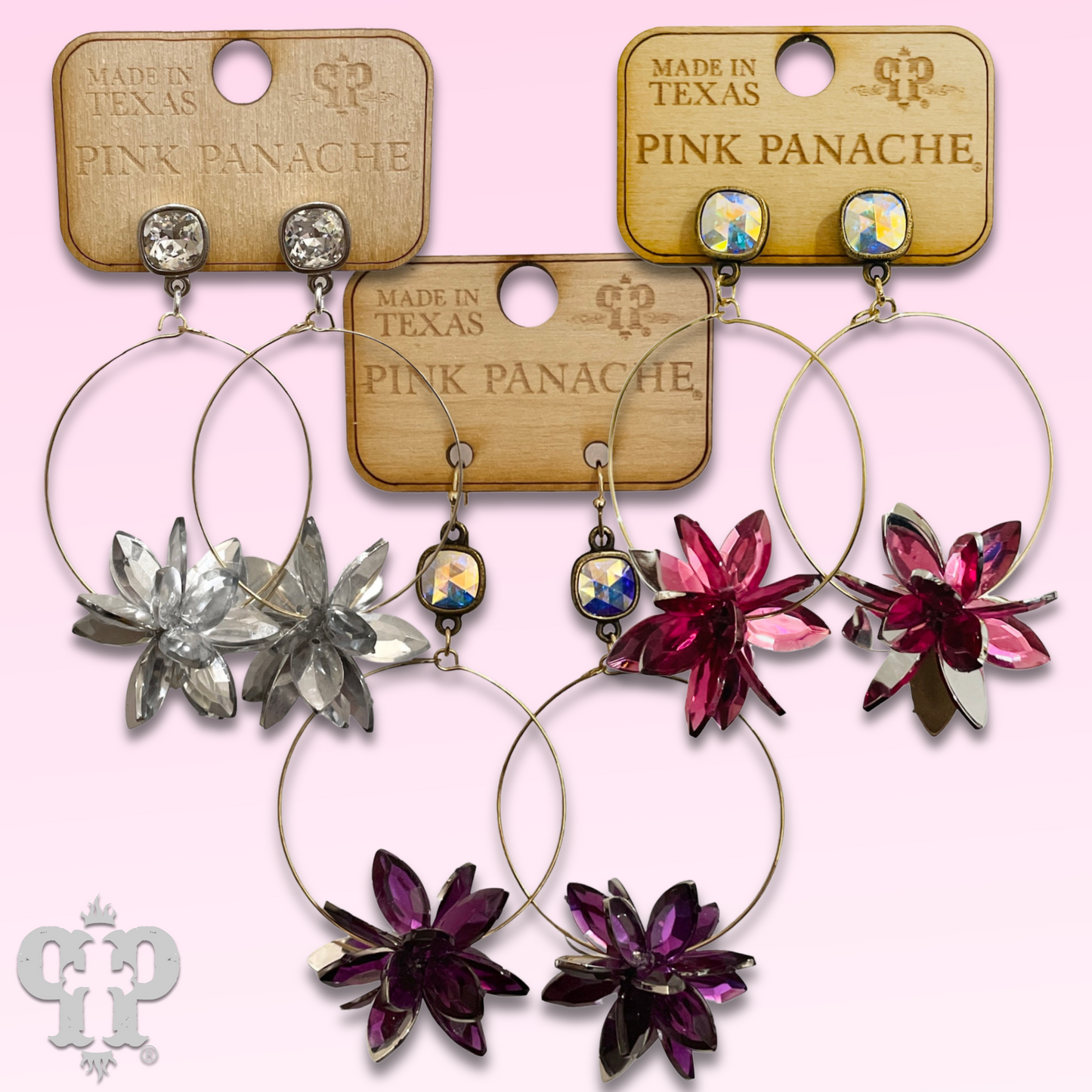 Crystal flower with Austrian crystal earring, last call