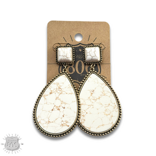 Solid stone teardrop earring